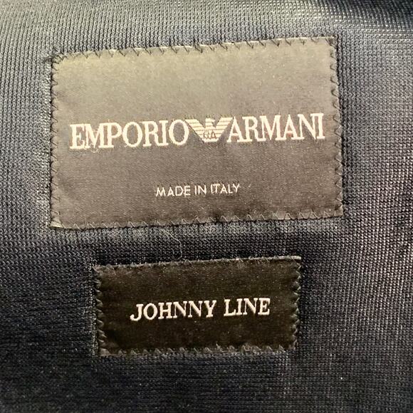EMPORIO ARMANI Size 34 Regular Navy Textured Polyester Sport Coat - Picture 6 of 9